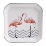 Flamingós kerámia tányér