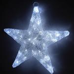Világítós csillag felakasztós 30 LED-es fehér