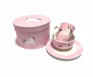 Reggeliző készlet Pink Unicorn díszdobozban