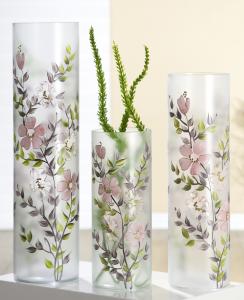 Virágos üveg váza nagy